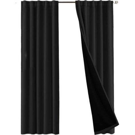 Rideaux occultants pour chambre à coucher, tissu isolant thermique, adaptés à une chambre à coucher, lot de 2, 132 x 213 cm