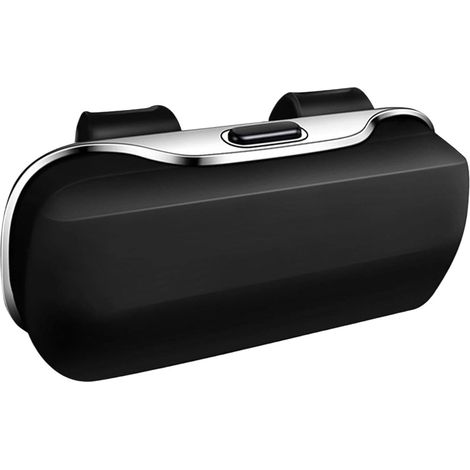 Porta occhiali da sole per aletta parasole auto, organizer rigido per occhiali con clip, custodia per occhiali da sole per alette parasole auto - nero. (1/5)