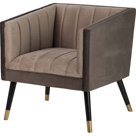 Fauteuil en velours marron 70 x 70 x 74 cm (1/2)
