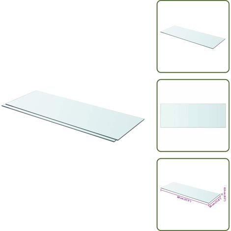 Regalböden 2 Stk. Glas Transparent 80x30 cm - Wandregal - Glasregal - Regalboden - Regalplatte - Transparenter Glastisch (1/5)