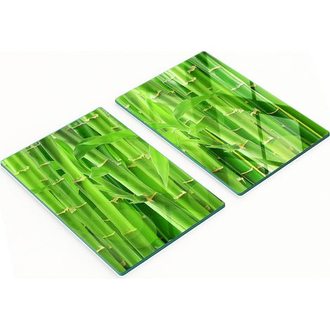 Tablas de cocina de vidrio templado con gr谩ficos, 2 piezas, bamb煤, 2x40x52 cm