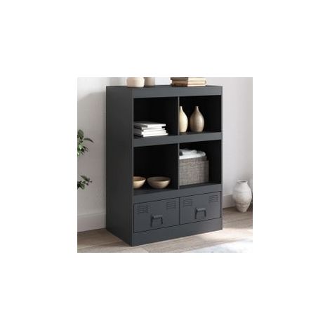 Buffet haut anthracite 67x39x95 acier (1/5)