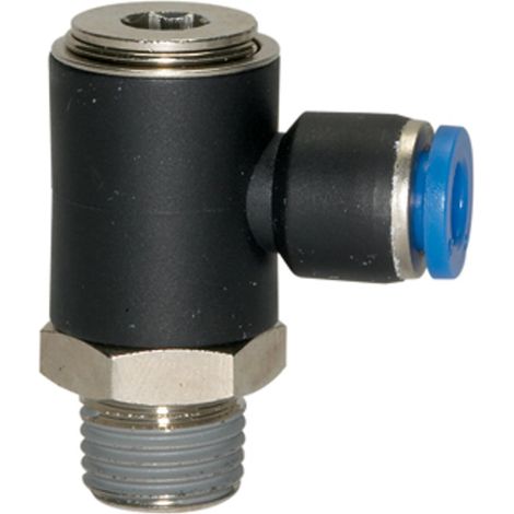 Riegler L-Steckverschraubung »Blaue Serie«, drehbar, R 1/4 a., L=24,5mm (1/3)