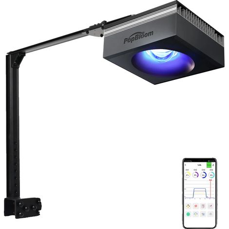 Illuminazione per barriera corallina, controllo intelligente, spettro completo, kit braccio con luce nera, spina UE 100V-240V (1/2)