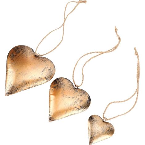 3-teilige Wanddekoration aus Metall im Vintage-Stil in Herzform (1/5)