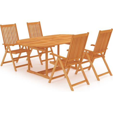 Salon de jardin 5 pcs Bois de teck massif 2 (1/5)