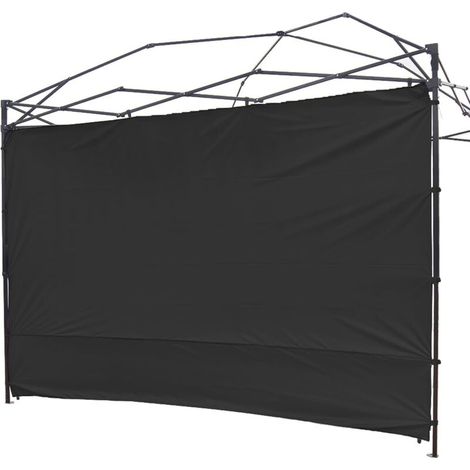 Folding outdoor tent with straight legs, waterproof canopy, side walls and gazebo design, 1 piece, black.