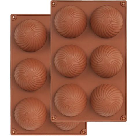 Silikon-Schokoladenformen mit 3D-Drehmuster, antihaftbeschichtete Silikonformen für einzelne Portionen von Mousse-Torte, Gebäck und Pralinen, 2 Stück. (1/5)