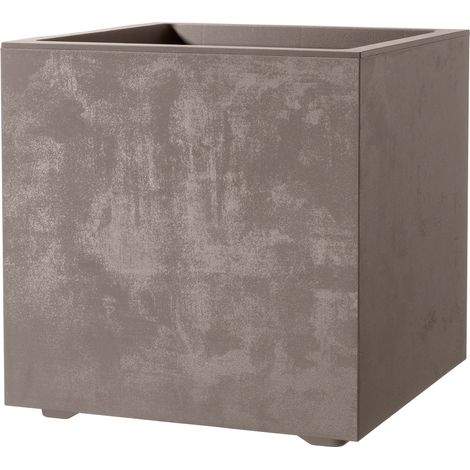 Vaso quadrato con riserva d'acqua Millenium, 39x39x39 cm, sandstone