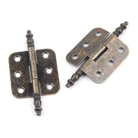 4 PCS Charnières Antiques 70X35mm Charniere Porte Placard Vintage 6 Trous Charnières Rétro Pliant Charniere Decorative Fer Charnière Porte Meuble Ancien pour Tiroir Armoire Boîtes (1/5)