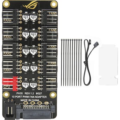 Contrôleur PWM PH35 pour Ventilateurs PC, Hub avec Support 3/4 Broches, Carte Mère Desktop (1/5)