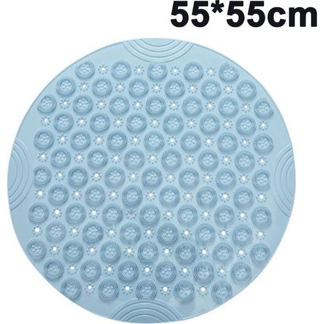 Tapis de douche rond, tapis de bain anti-moisissure sans BPA, antidérapant, avec ventouses et trous de drainage pour salles de bain (1/4)