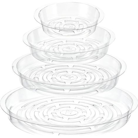 Lot 20 Soucoupe Transparente pour Pots Fleurs Plastique Robuste (1/5)