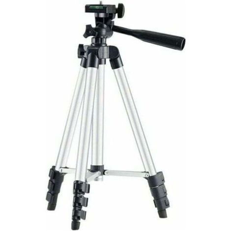 Telescopic Tripod Tripod for Laser Leveling Device Cross Bubble Laser Level Rotating Laser Construction Site Laser Line Level Compatible with Dewalt Makita, Silver, One Piece, D (1/4)