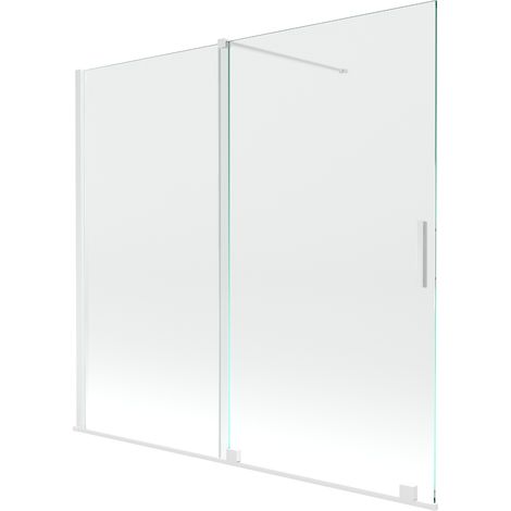 Mexen Velar paravento per vasca da bagno a 2 ante scorrevoli 170 x 150 cm, trasparente, bianco - 896-170-000-01-20 (1/5)