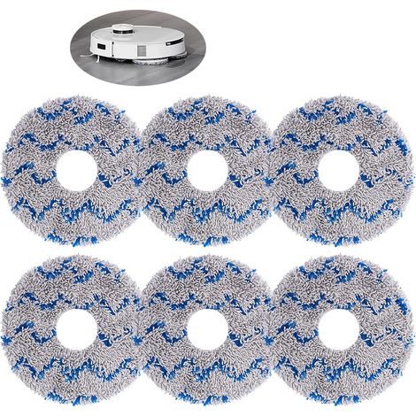 Panni da pulizia in microfibra, 6 pezzi, blu, per aspirapolvere Ecovacs T20 serie, Ø esterno 13,5 cm, Ø interno 3,5 cm (1/5)