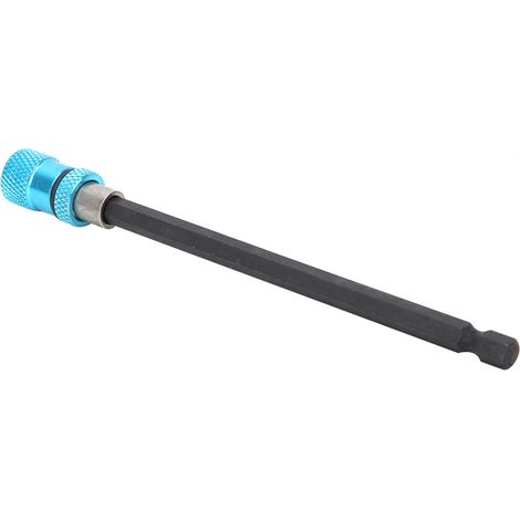 Porte-embout en acier inoxydable bleu 1/4 pouce avec système de changement rapide et fermeture magnétique, 150 mm (1/5)