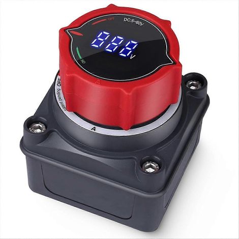 Interrupteur coupe-circuit/isolateur principal CC 5-60 V avec voltmètre pour bateau marin (1/5)
