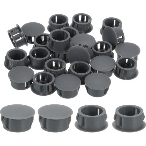 28Pcs Bouchon de Trou en Nylon, 15.5-16mm Diamètre de Trou Bouchon d'étanchéité Rond Souple et Flexible de Verrouillage Bouchons en Caoutchouc pour Bouteille, Tuyaux, Cuisine, Gris (1/5)