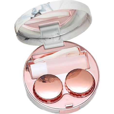 Étuis à lentilles de contact, boîte de voyage avec miroir, pince à épiler, outil de retrait et flacon de solution pour une utilisation quotidienne au bureau et en extérieur (1/5)