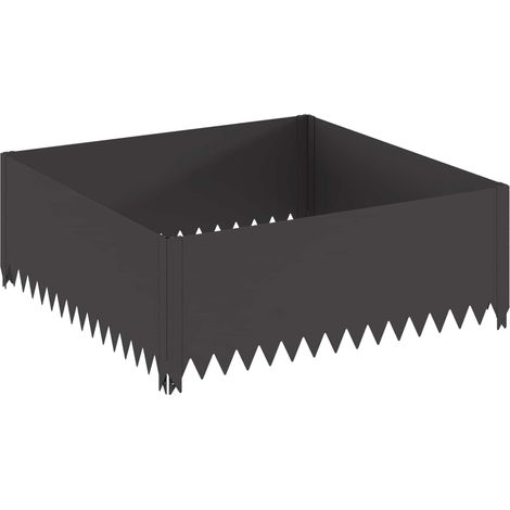 vidaXL Lawn Edging 100 x 100 x 35 cm Steel Black