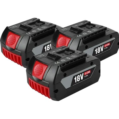 Batterie Lithium-Ion, Capacité 6000mAh, Compatible avec les Outils Électriques, 3pcs batterie 6.0AH (1/2)