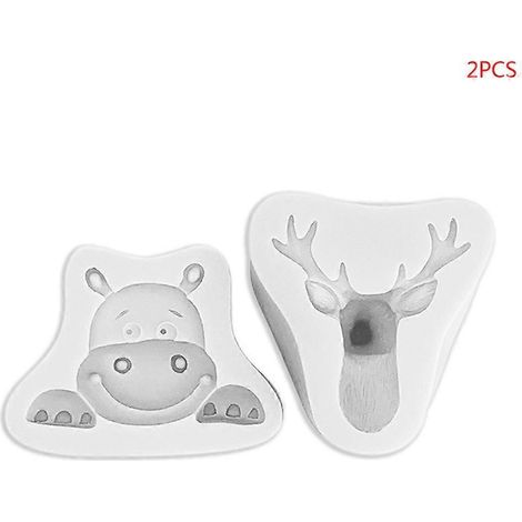 2er-Set Silikonformen mit Weihnachtsmotiven: Hirsch und Nilpferd für Kuchen, Fondant, Schokolade, DIY-Seifenbastelarbeiten, Dekoration, Backwerkzeuge