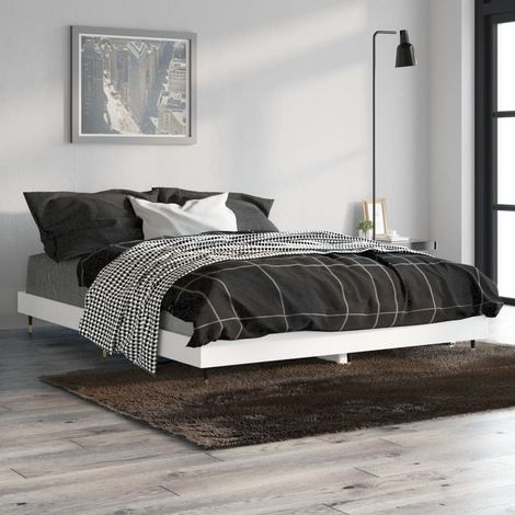 Bed Frame without Mattress White 140x190 cm Engineered Wood vidaXL (1/5)