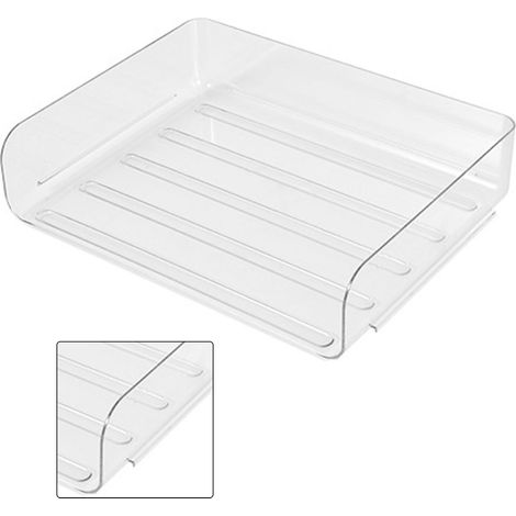 Boîte de rangement de bureau empilable, organiseur de documents latéral transparent pour classeurs et cahiers, idéal pour la maison et le bureau.