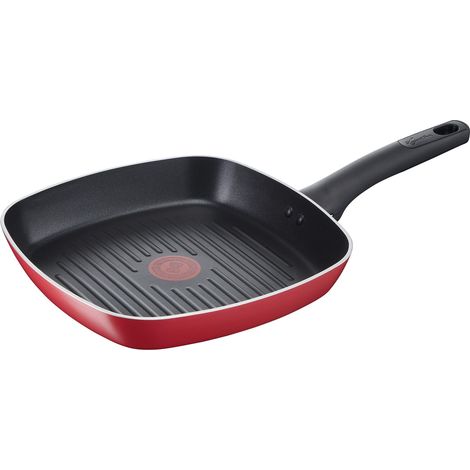 Lagostina Grill Antiaderente in Alluminio 26x26 cm, Induzione, Gas e Forno, con Indicatore Cottura Thermo-Signal, Rivestimento Titanium Easy, Manico Ergonomico in Bakelite (1/5)