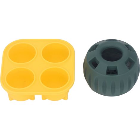 Lot de 2 moules à friandises pour chiot, lavables en caoutchouc sûr, réutilisables et durables, forme carrée jaune et ronde verte pour petit chien. (1/5)