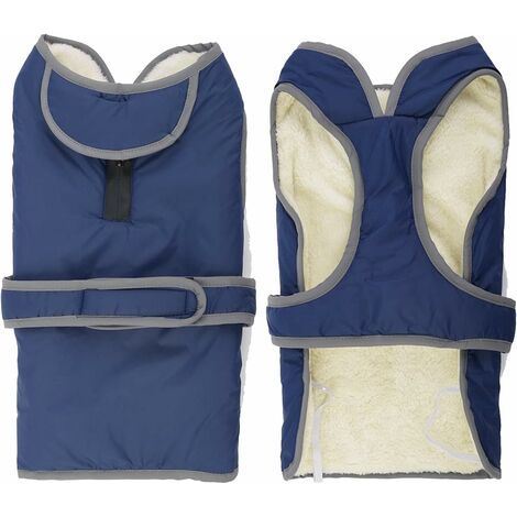 Manteau chaud réfléchissant pour chiot en laine (tour de poitrine XL : 78 - 93 cm, bleu), Ensoleillé