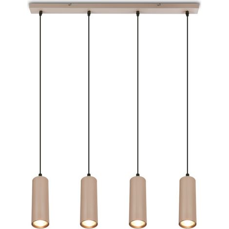 Briloner Suspension LED réglable en hauteur 76x120 cm douille GU10 max. 9W 4 lumières beige - Lampe suspendue salle à manger table salon (1/5)