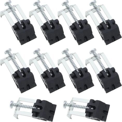 10 Pièces Clips d'Évier Encastré - Kit de Fixation Robuste pour Évier de Cuisine/Buanderie - Angle Réglable, Installation Facile - Acier Résistant (Durable, Universel)