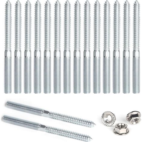 Vis à double tête Torx - Lot de 15 - M10 x 120 mm - Double filetage galvanisé (1/5)