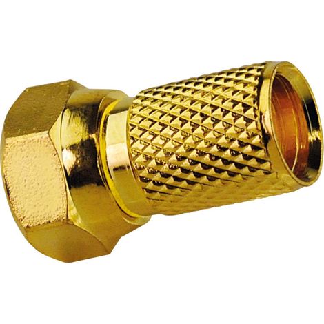Schwaiger F Stecker GOFST7001 537 vergoldet 1x F Aufdrehstecker für Kabel mit 7mm Durchmesser F-Stecker (1/2)