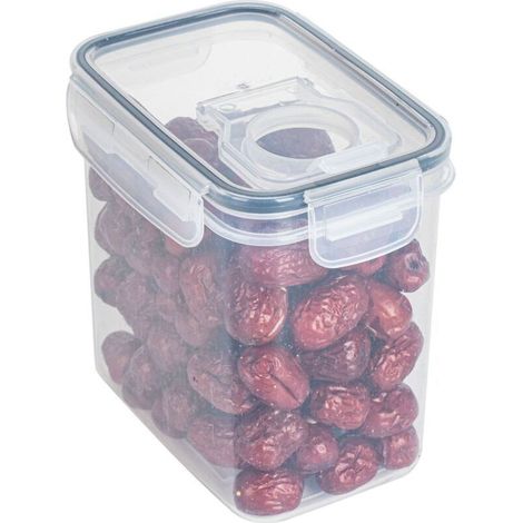 Contenitori semplici, ermetici e trasparenti, resistenti all'umidità e al vuoto, con coperchi, impilabili, per la cucina (1400 ml) - (1/5)