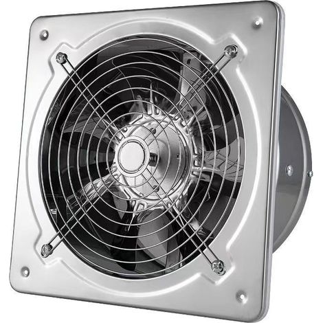 Leistungsstarker Abluft-Wandventilator, 150 mm, 525 m³/h, mit Rückschlagventil, Metallmaterial, mit EU-Stecker, für Büro, Dachboden, Garage, Küche [Energieklasse B]