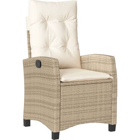Maison Exclusive - Gartensessel mit Kissen Verstellbar Beige Poly