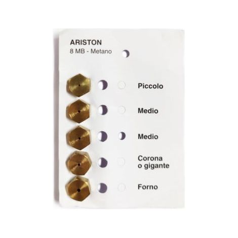 INIETTORI UGELLI KIT RICAMBIO CUCINA PIANO COTTURA METANO 8MB ARISTON (00809)