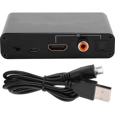Convertisseur DAC HDMI Audio Return - Entrée ARC Optique Coaxiale - Sortie RCA Optique Coaxiale Casque 3,5 mm - 192 kHz - 1 Pièce (1/5)