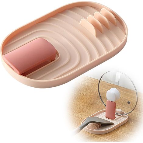 1 Support Couvercle, Repose Cuillère, Porte Ustensiles, Multifonctionnel, Cuisine