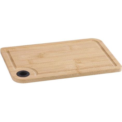 Tagliere da Cucina in Legno di Bamboo con Bordo Raccoglisugo 25 x 16 cm (1/2)