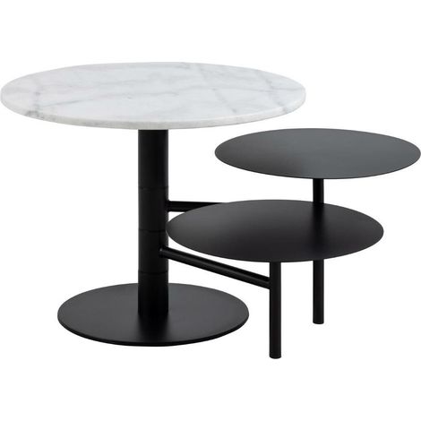 Mesa de centro Norsica 821 , 47x0x0cm, Diámetro: 60, Mármol, Redonda