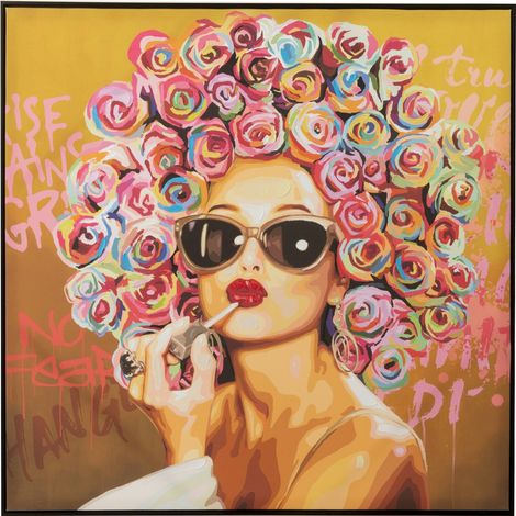 Toile murale femme graffiti pop art rouge à lèvres tendance - Multicolore pop art rouge à lèvres (1/3)