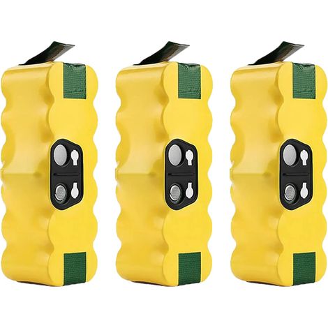 Batteria di ricambio, capacità 5000 mAh, compatibile con la serie Roomba, confezione da 3 batterie da 5,0 Ah. (1/2)