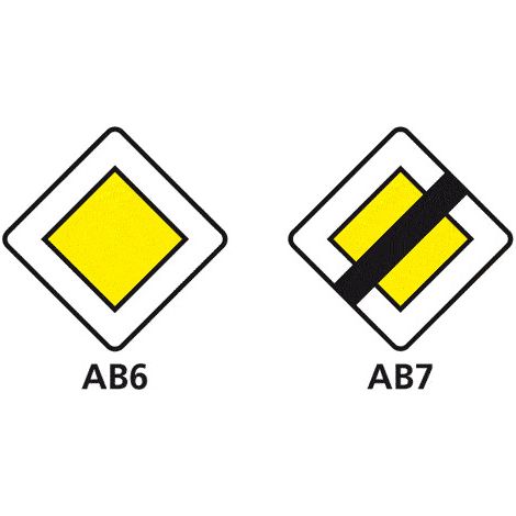 SIGNAUX D'INTERSECTION ET PRIORITÉ - TYPE AB (AB6) - AB7 - 750 x 750 mm
