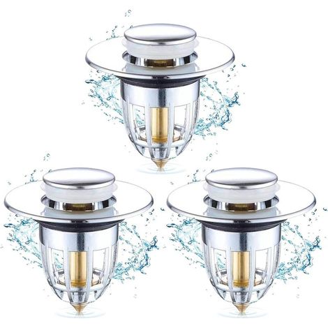 Bouchon de Lavabo PopUp Universel 3 Pièces pour Éviers de Cuisine, Système AntiBlocage et Étanchéité Parfaite (1/5)