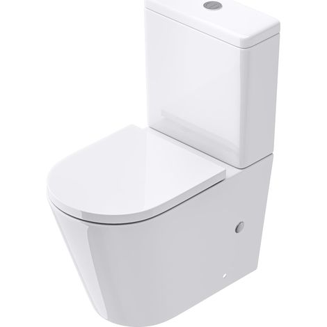 Mai & Mai Stand-WC 108T aus Keramik spülrandloses-WC Weiß 36x63x82cm bodenstehende-Toilette inkl. Spülkasten