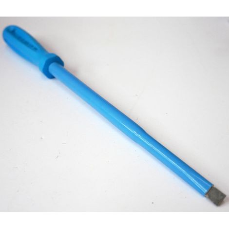 Tournevis plat 8x200mm isolé 1000V lame acier chromé manche bleu ATEX II pour vis tête fendue DERANCOURT